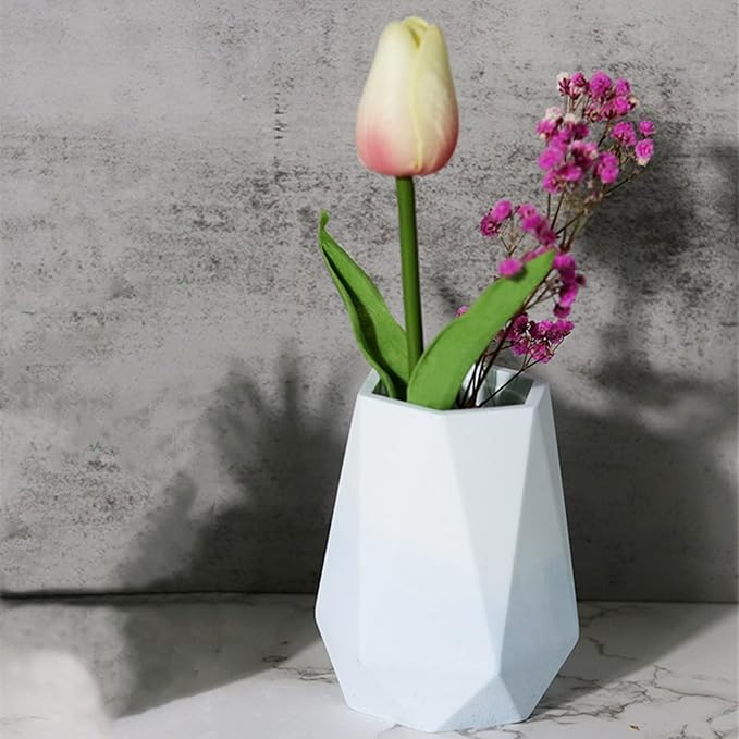 Hexagon Diamond Vase Plaster Concrete Flower Pot Silicone Mold Succulent Plants Cement Clay Mold Pen Holder Mould Home Decor Ornament