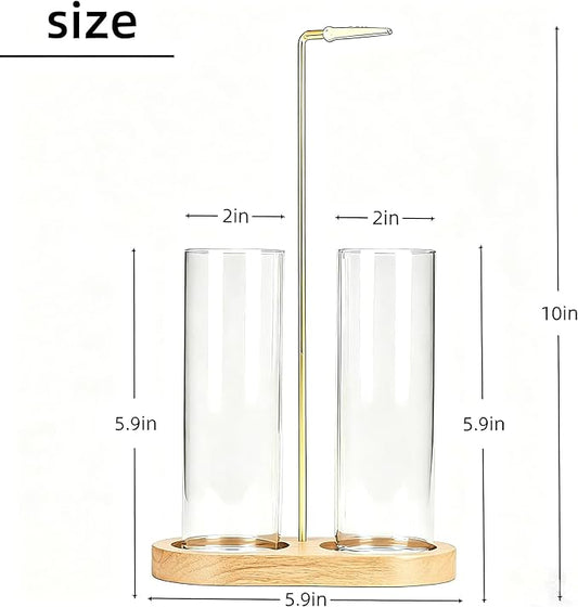 Glass Incense Holder, Incense Sticks Burner Holder with Storage,Hang Upside Down Incense Holder for Sticks with Glass Ash Catcher for Meditation Yoga Spa Room Decor (Natural)