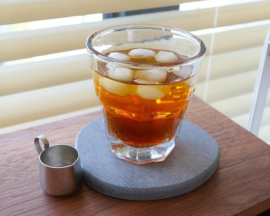 Diatomaceous Earth Coasters,3.9"x3.9", Quick-Dry, Absorbent, Heat-Resistant, Modern Stone Design, Dark Gray, Irregular Shape (4, Grey)