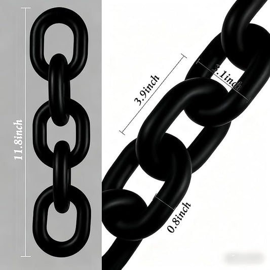 Wooden Decorative Chain Link Ornament Black Hanging Home Decor Rustic Farmhouse Decor for Coffee Table Black Table Decor and Wood Home Decor Chain Decorative Tray