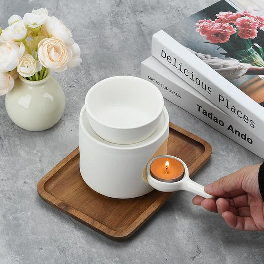White Burner, Ceramic Tealight Warmer, Scented Oil Diffuser, White Ceramic Tea Light Candle Holder