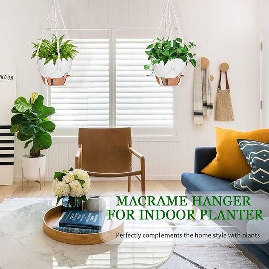 10 Inch Tall Hanging Planters & Baskets for Indoor Plants (2 Pack) – Self Watering Flower Pots with Deep Design & Visual Water Window, Perfect for Large Plants Like Pothos, Monstera,Spider plant