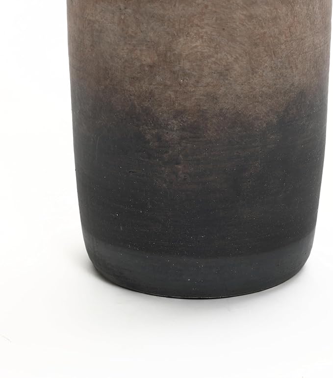 LuxenHome Rustic Ceramic Flower Vase – 15 Inch Tall Brown Ombre