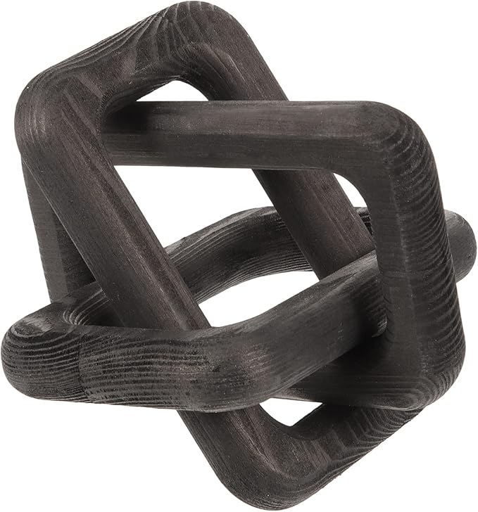 ABOOFAN Rustic Wood Chain Link Decor Minimalist Wall Hanging Accent for Home Shelf Table Decorations Pine Wood Design for Living Room Bedroom Office