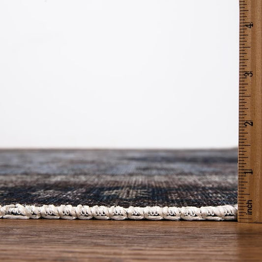 Keen Home Design 9x12 Rug - Machine Washable Area Rug with Non-Slip Backing, Ideal for Living Room, Dining Room, Bedroom - Vintage, Easy Clean, Durable, Low Pile Rug - (9' x 12')