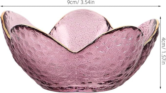 Vintage Glass Flower Jewelry Trinket Dish Small Ring Holder Bowl for Women Bedside Vanity Desk Decor Gift for Mom Wife Daughter