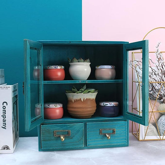 Restokki Desktop Organizer - Stylish Wood Storage Box for Home & Office - Convenient, Space-Saving Design - Ideal for Makeup, Documents, Stationery, and More.Desktop Drawers.