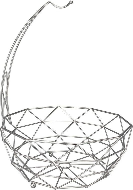 ROSYLINE Fruit basket banana hanger, removable banana hanger, home decoration (chrome)