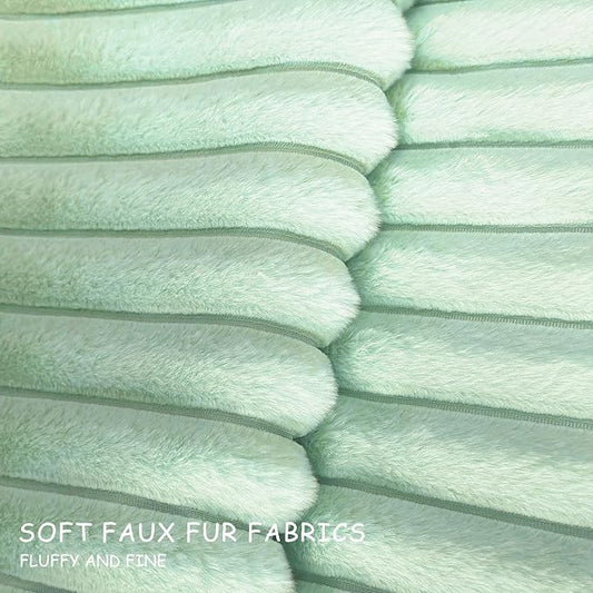 2 Pack 12x20 Pillow Cover Velvet Pillow Covers, Faux Fur Oblong Throw Pillow Covers for Living Room Decorations Throw Pillow Case, Throw Pillow Cover Cushion Cover for Sofa Bedroom Car, Sage Green