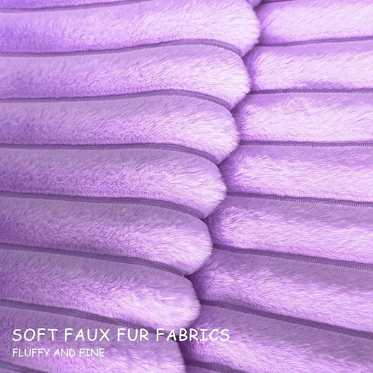 1 Pack 18x18 Pillow Cover Velvet Pillow Covers, Faux Fur Square Throw Pillow Covers for Living Room Decorations Throw Pillow Case, Throw Pillow Cover Cushion Cover for Home Sofa Bedroom Car, Violet