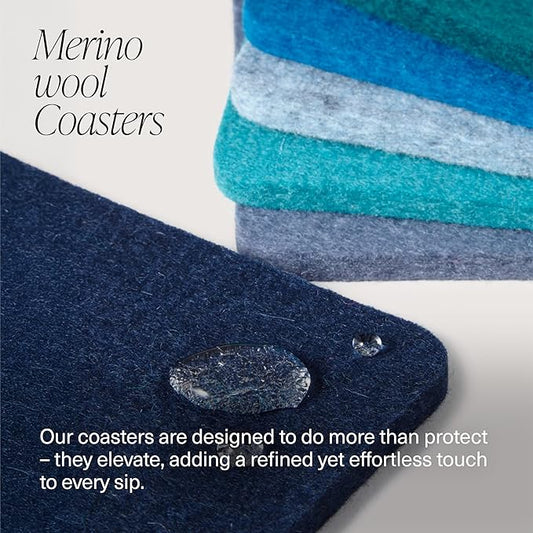 Graf Lantz - Bierfilzl Merino Wool Square Coasters Set of 4 - Carnival (4"x4"x5mm) - Absorbs 30% of Weight - Natural German Wool - Heat Resistant, Sustainable, Reusable - Home Decor
