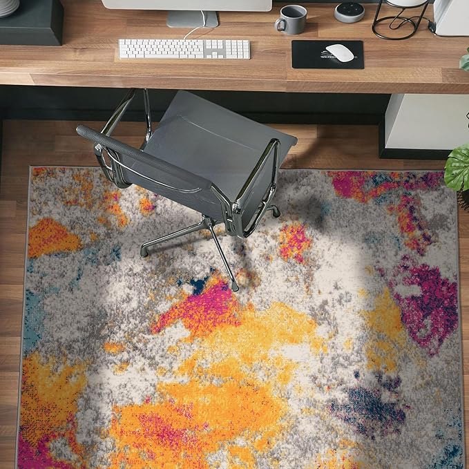 Rugshop Sky Collection Modern Abstract Area Rug 5' x 7' Multi
