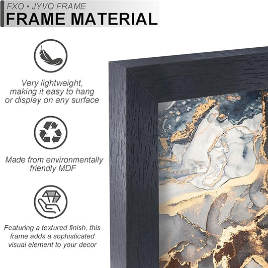 Engineered Wood 8.5x14 Picture Frame Set of 6, Black Frame for 8.5 x 14 Inch Picture Poster Photo, Light Weight 8.5 by 14 Frame with Wood-grain for Wall - 6 Pack/Black/8.5"x14"