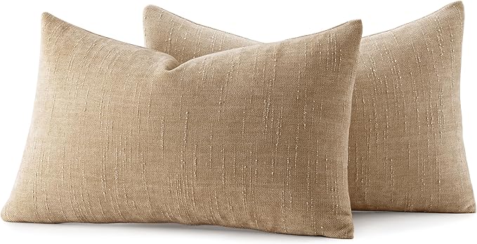 MIULEE Pack of 2 Decorative Throw Pillow Covers Soft Chenille Lumbar Accent Throw Pillows Solid Textured Cushion Covers for Couch Sofa Bedroom Living Room 20x12 Inch,Starfish