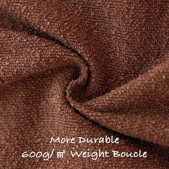 GEEORY Decorative Throw Pillow Covers 20x20 Inch Pack of 2,Textured Boucle Neutral Cushion Cases for Bed Couch Sofa, Accent Mordern Farmhouse Minimalist Home Decor (Tobacco Brown) GE06-20