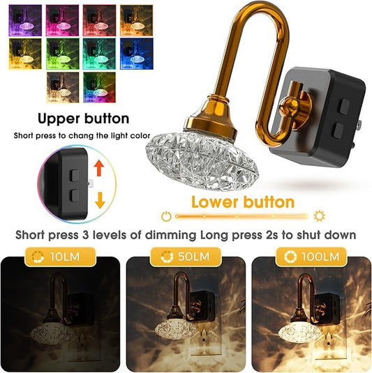 L LOHAS LED Night Lights Plug into Wall,2 Pack 10-Color Changing RGB Floral Night Lights, Dusk to Dawn,3 Brightness Levels,Rotatable Plug in Nightlight for Bedroom, Nursery, Hallway, Gift