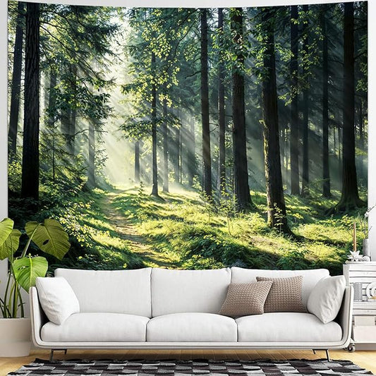 kampdream Landscape Tapestry, Scenery Art Wall Tapestries, Nature Wall Decor for Bedroom Living Room Backdrop Dindal effect forest 36×48 inches