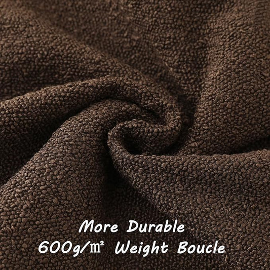 FUTEI Pack of 2 Dark Coffee Decorative Throw Pillow Covers 24x24 Inch Soft Cozy Solid Boucle Textured European Cushion Case,Modern Home Decor for Couch Bed Living Room