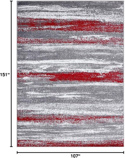 LUXE WEAVERS Modern Abstract Red 9x12 Area Rug