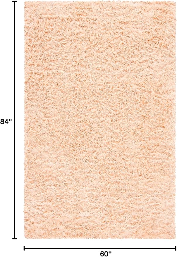 SAFAVIEH Faux Sheep Skin Collection 5' x 7' Light Pink FSS235U Silken Glam 2.35-inch Thick Area Rug