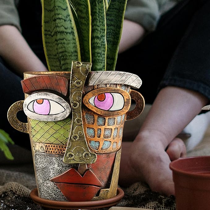 Abstract Face Planter Pot – Classic Head Sculpture Vase