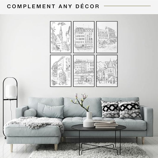 MCS Original Poster Frame 16x24 Black Lightweight Vertical & Horizontal Wall Hanging Large Picture Frame for Posters, Art Prints & Gallery Wall (6-Pack)