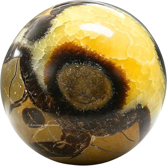 Amazing Gemstone Septarian Crystal Ball with Stand - 1.5 Inches Crystal Sphere Meditation Balls for Witchcraft and Decorative Balls