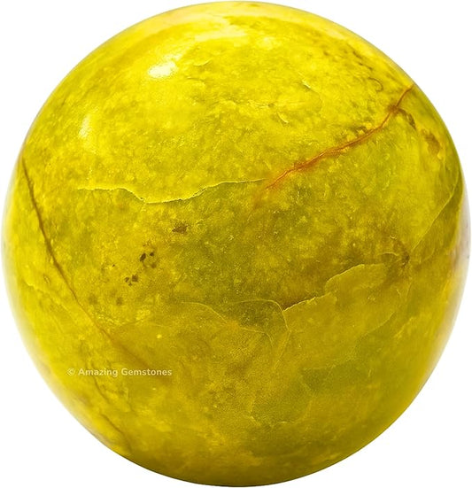 Amazing Gemstone Green Opal Crystal Ball with Stand - 1.5 Inches Crystal Sphere Meditation Balls for Witchcraft and Decorative Balls