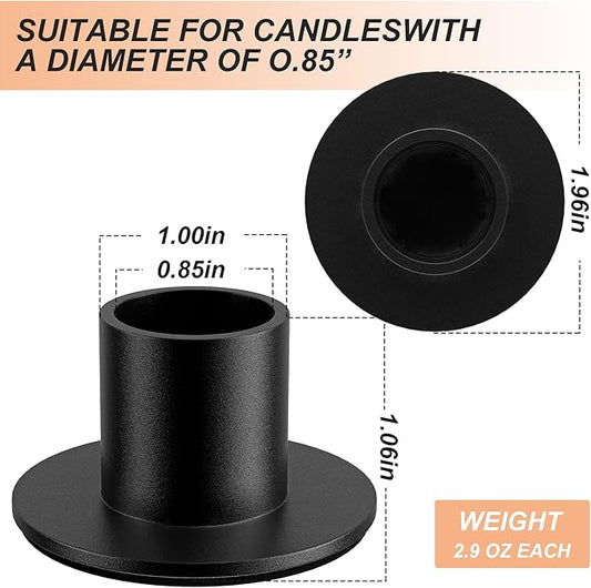 12 Pcs Black Candle Holders Bulk - Elegant Taper Candle Holders, Classic Candlestick Holders for Table Centerpiece, Festive Christmas Mantel Display or Sophisticated Home Decor