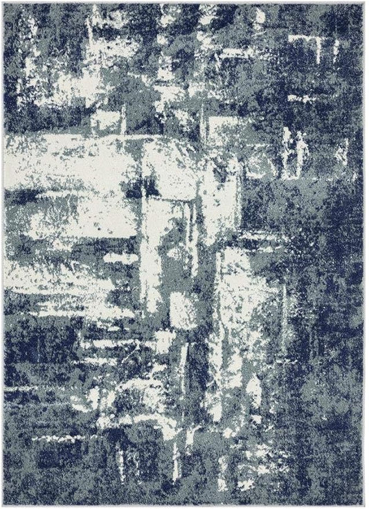 LUXE WEAVERS Hampstead Abstract Area Rug - Medium Pile, Modern Area Rug, Blue / 5 x 7