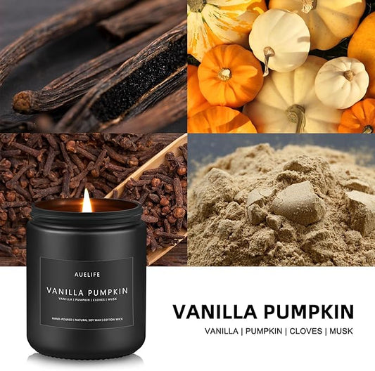 Fall Candle | Vanilla Pumpkin Candle - Scented Candles for Autumn, Fall Aromatherapy Gifts - 7 OZ (Pack of 2)