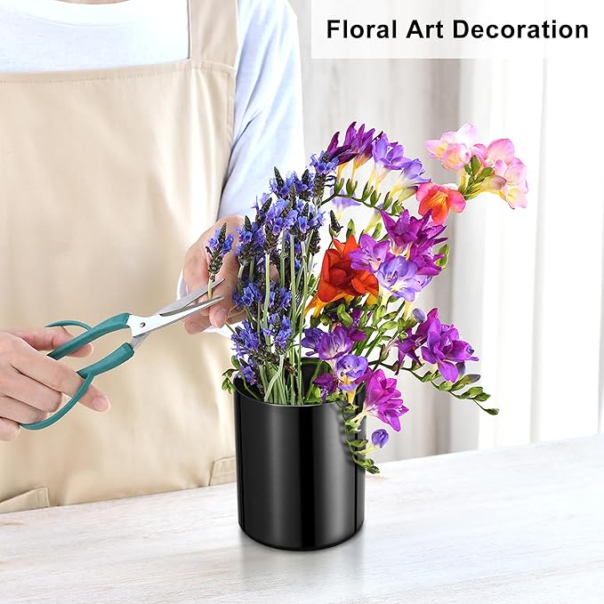 Black Pen Holder for Desk, 304Stainless Steel Pencil Cup,Pen Pot,Makeup Brush Holder, Desktop Accessory Stationery Organizer
