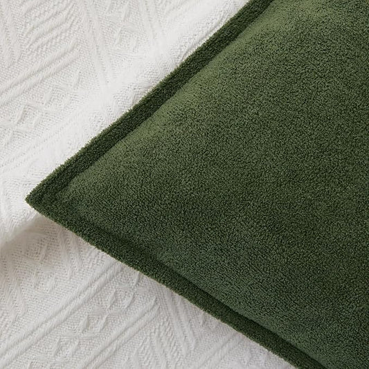 Kevin Textile 14x36 Inch Long Lumbar Cover 1 Pack Soft Boucle Textured Decorative Waterproof Rectangle Cushion Elegant Accent Pillows for Couch Sofa Chair Bed Home Decor Indoor Outdoor Moss Green
