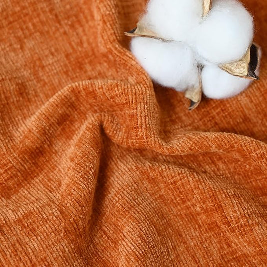 CaliTime Fall Throw Pillow Covers Decorative 20 X 26 Inches Pack of 2 Cozy Chenille Standard Pillow Shams Cases for Couch Sofa Bed Living Room Home Burnt Orange