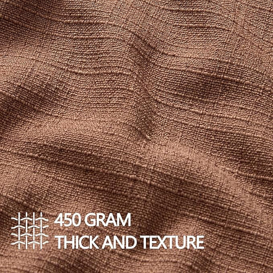MIULEE Pack of 2 Thick Textured Couch Throw Pillow Covers, Rust Terracotta Decorative Pillow Covers 18x18, Neutral Linen Cushion Cases for Sofa Bed Living Room Modern Farmhouse Home Decor, No Filling