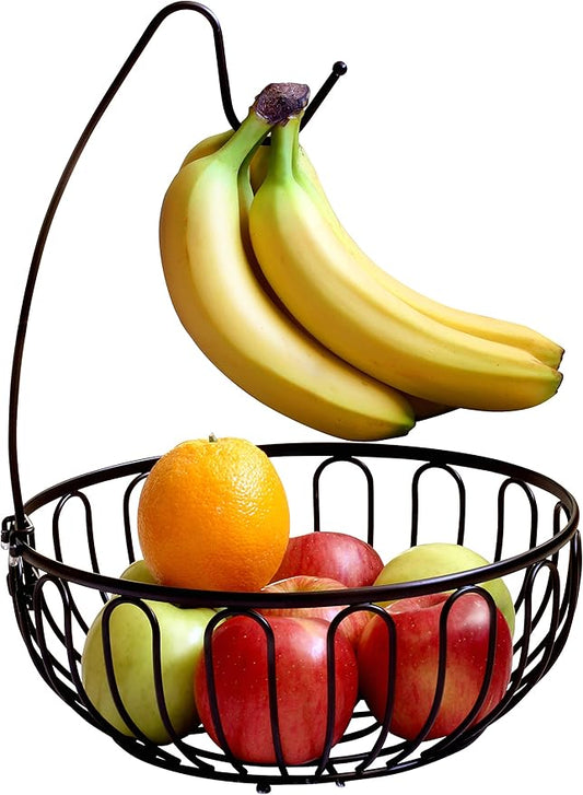 Deco Brothers Fruit Bowl with Banana Holder, Bronze