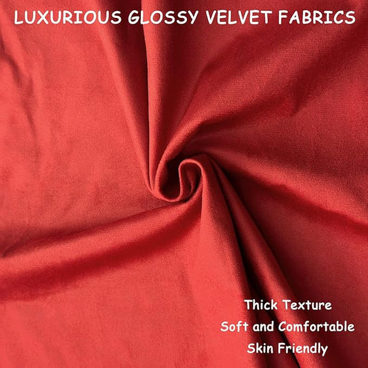 2 Pack 18x18 Pillow Cover Velvet Pillow Covers, Square Throw Pillow Covers for Living Room Decorations Throw Pillow Case, Throw Pillow Cover Cushion Cover for Sofa Bedroom Car, Red Velvet