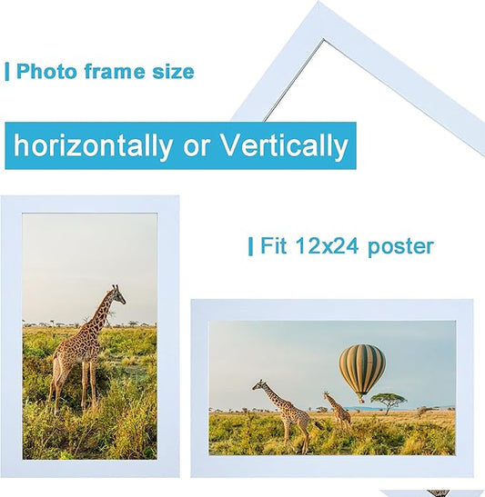 12x24 Picture frame Set of 3,Wooden frame 12x24 Wall Gallery Poster Photo frame white 12 by 24 Photos Posters frame -wedding best gift