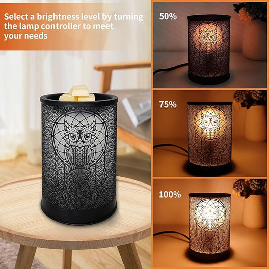 LIFFY Wax Melt Warmer for Scented Wax, Owl Scented Melter, Candle Burner, Fragrance Warmer LED Light, Smokeless Melting, Aromatherapy Essential Oil Diffuser & Night Light