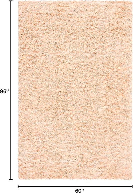 SAFAVIEH Faux Sheep Skin Collection 5' x 8' Light Pink FSS235U Silken Glam 2.35-inch Thick Area Rug