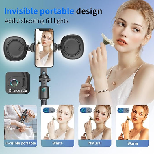 70" Auto Face Tracking Phone Tripod 360 Rotation,No App Required,Phone Tripod for w/Fill Light and Remote Control, Smart Shooting Stand for Vlog/TIK Tok Live Streaming YouTube Video Record