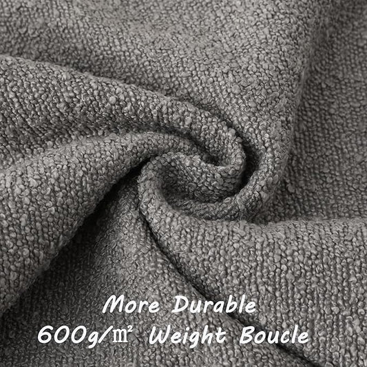 FUTEI Pack of 2 Light Grey Decorative Throw Pillow Covers 22x22 Inch Soft Cozy Solid Boucle Textured Cushion Case,Modern Home Decor for Couch Bed Living Room