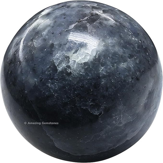 Amazing Gemstone Iolite Crystal Ball with Stand - 1.5 Inches Crystal Sphere Meditation Balls for Witchcraft and Decorative Balls