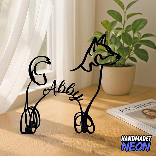 Personalized Rat Terrier Dog Minimalist Sculpture, Custom Pet Name Metal Desk Decor, Decorative Aesthetic Table Sign Gifts For Dogs Lovers, Kids Room, Home Office Decorations