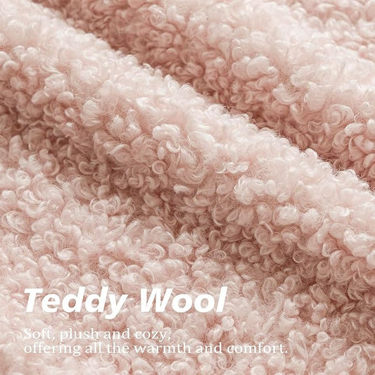 Foindtower 2 Pieces 26x26 Inch Light Pink, Faux Fur Throw Pillow Cover Accent Sherpa Furry Pillow Covers Fuzzy Soft Pillowcases Cozy Sheepskin Decorative Fleece Cushion Case for Bed Couch Living Room