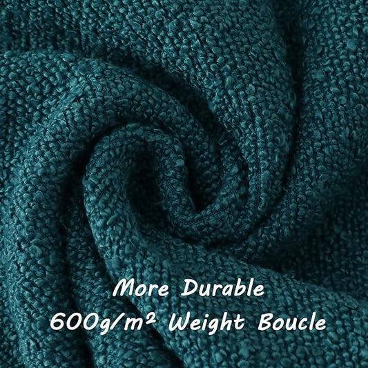 FUTEI Pack of 2 Teal Green Decorative Throw Pillow Covers 22x22 Inch Soft Cozy Solid Boucle Textured Cushion Case,Modern Home Decor for Couch Bed Living Room