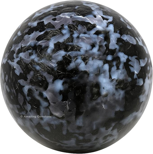 Amazing Gemstone Indigo Gabbro Crystal Ball with Stand - 1.5 Inches Crystal Sphere Meditation Balls for Witchcraft and Decorative Balls