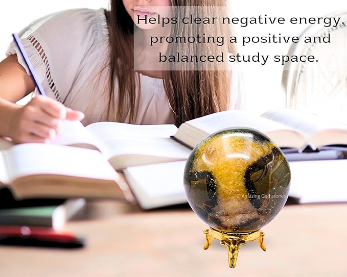 Amazing Gemstone Septarian Crystal Ball with Stand - 2.5 Inches Large Crystal Sphere Meditation Balls for Witchcraft and Decorative Balls