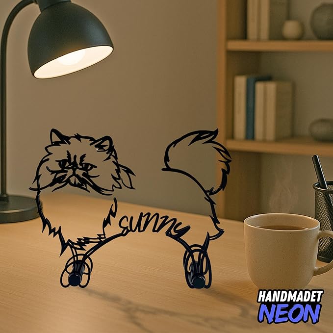 Personalized Bengal Cat Abstract Metal Sculpture Custom Name Minimalist Metal Line Art Desk Decor Cat Enthusiasts Living Room Coffeeshop Wall Anniversary New Year Gift