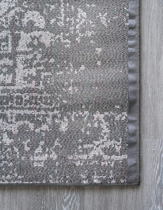 Rugs.com Arlington Collection Rug – 6 Ft Runner Dark Grey Medium-Pile Rug Perfect for Hallways, Entryways